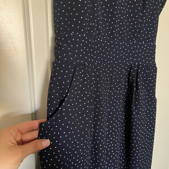 Dark blue polka dot jumpsuit - Picture 3 of 4